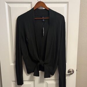 Black Tie-Front Cardigan